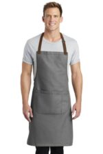 Port Authority Market Full-Length Bib Apron. A800 Ash Grey