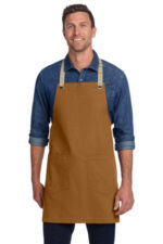 Port Authority Canvas Full-Length Two-Pocket Apron A815 Duck Brown/ Stone
