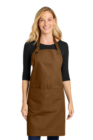 Port Authority Signature Heavy Twill Bib Apron A900 Duck Brown