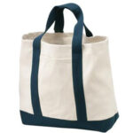 Port Authority - Ideal Twill Two-Tone Shopping Tote. B400 Natural/ Navy