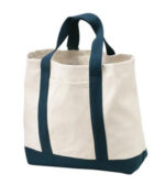 Port Authority - Ideal Twill Two-Tone Shopping Tote. B400 Natural/ Navy