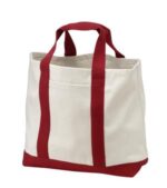 Port Authority - Ideal Twill Two-Tone Shopping Tote. B400 Natural/ Red