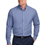 Brooks Brothers Wrinkle-Free Stretch Pinpoint Shirt BB18000 Cobalt Blue