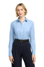 Brooks Brothers Women's Wrinkle-Free Stretch Pinpoint Shirt BB18001 Newport Blue