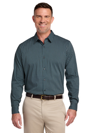 Brooks Brothers Tech Stretch Patterned Shirt BB18006 Dark Pine Multi Check