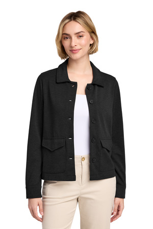 Brooks Brothers Women's Mid-Layer Stretch Button Jacket BB18205 Black Heather