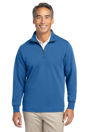 Brooks Brothers Double-Knit 1/4-Zip BB18206 Charter Blue