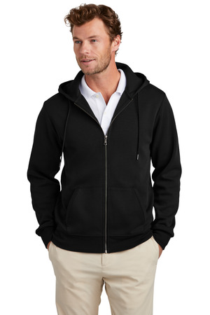 Brooks Brothers Double-Knit Full-Zip Hoodie BB18208 Deep Black