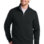 Brooks Brothers Diamond Quilt 1/4-Zip BB18212 Deep Black