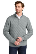 Brooks Brothers Diamond Quilt 1/4-Zip BB18212 Light Shadow Grey Heather