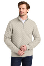 Brooks Brothers Diamond Quilt 1/4-Zip BB18212 Oatmeal Heather