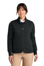 Brooks Brothers Women's Diamond Quilt Full-Zip BB18213 Deep Black