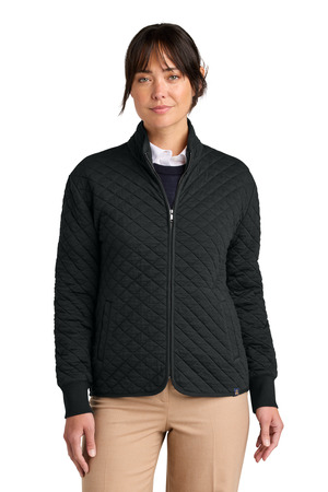 Brooks Brothers Women's Diamond Quilt Full-Zip BB18213 Deep Black
