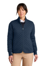 Brooks Brothers Women's Diamond Quilt Full-Zip BB18213 Navy Blazer