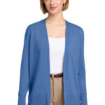 Brooks Brothers Women's Cotton Stretch Long Cardigan Sweater BB18403 Charter Blue Heather