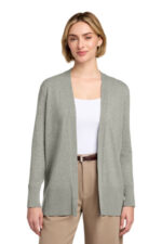 Brooks Brothers Women's Cotton Stretch Long Cardigan Sweater BB18403 Light Shadow Grey Heather