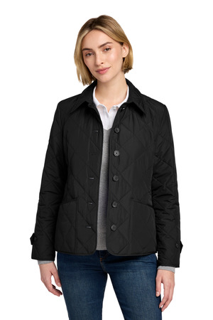Brooks Brothers Women's Quilted Jacket BB18601 Deep Black
