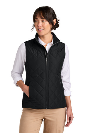 Brooks Brothers Women's Quilted Vest BB18603 Deep Black