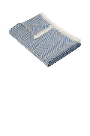 Brooks Brothers Coastal Throw BB19001 Compass Blue/ Parchment