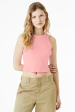 BELLA+CANVAS Women's Micro Rib Racer Tank BC1019 Solid Pink Blend