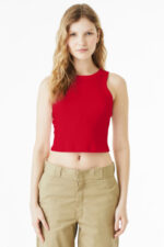 BELLA+CANVAS Women's Micro Rib Racer Tank BC1019 Solid Red Blend