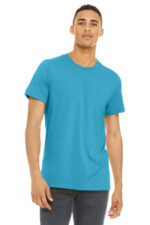 BELLA+CANVAS Unisex Heather CVC Short Sleeve Tee. BC3001CVC Heather Aqua