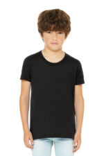 BELLA+CANVAS Youth Heather CVC Tee BC3001YCVC Black Heather