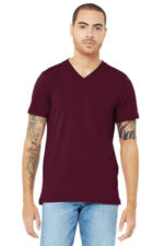 BELLA+CANVAS Unisex Jersey Short Sleeve V-Neck Tee. BC3005 Maroon