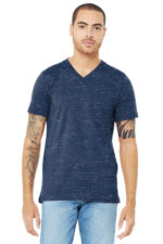 BELLA+CANVAS Unisex Jersey Short Sleeve V-Neck Tee. BC3005 Navy Marble