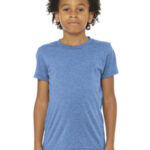 BELLA+CANVAS Youth Triblend Short Sleeve Tee. BC3413Y Blue Triblend