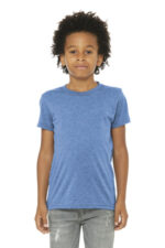 BELLA+CANVAS Youth Triblend Short Sleeve Tee. BC3413Y Blue Triblend