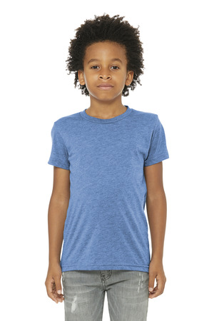 BELLA+CANVAS Youth Triblend Short Sleeve Tee. BC3413Y Blue Triblend