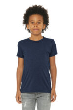 BELLA+CANVAS Youth Triblend Short Sleeve Tee. BC3413Y Solid Navy Triblend