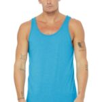 BELLA+CANVAS Unisex Jersey Tank. BC3480 Aqua Triblend