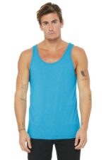 BELLA+CANVAS Unisex Jersey Tank. BC3480 Aqua Triblend
