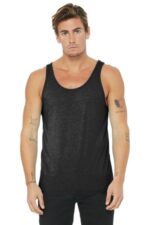 BELLA+CANVAS Unisex Jersey Tank. BC3480 Charcoal-Black Triblend