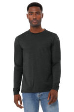 BELLA+CANVAS Unisex Heather CVC Long Sleeve Tee BC3501CVC Black Heather