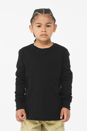 BELLA+CANVAS Youth Jersey Long Sleeve Tee BC3501Y Black