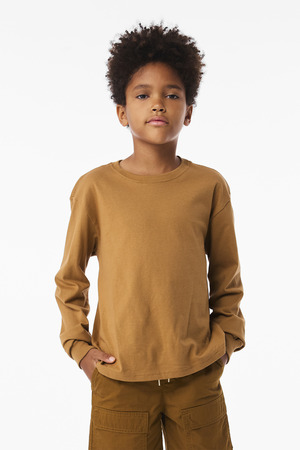 BELLA+CANVAS Youth 6-Ounce Heavyweight Long Sleeve Tee BC3511Y Toast