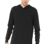 BELLA+CANVAS Unisex Jersey Long Sleeve Hoodie. BC3512 Black