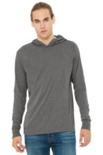 BELLA+CANVAS Unisex Jersey Long Sleeve Hoodie. BC3512 Grey Triblend