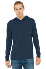 BELLA+CANVAS Unisex Jersey Long Sleeve Hoodie. BC3512 Heather Navy