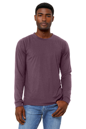 BELLA+CANVAS Unisex Triblend Long Sleeve Tee BC3513 Maroon Triblend
