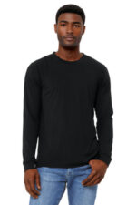BELLA+CANVAS Unisex Triblend Long Sleeve Tee BC3513 Solid Black Triblend