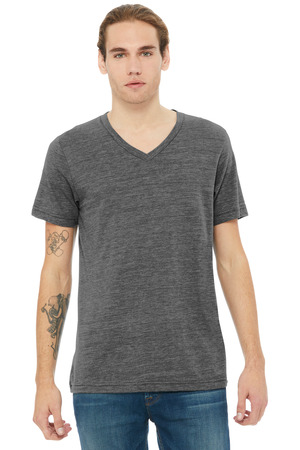 BELLA+CANVAS Unisex Textured Jersey V-Neck Tee BC3655 Asphalt Slub