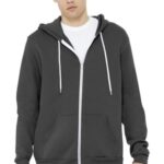 BELLA+CANVAS Unisex Sponge Fleece Full-Zip Hoodie. BC3739 Asphalt