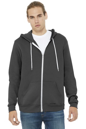 BELLA+CANVAS Unisex Sponge Fleece Full-Zip Hoodie. BC3739 Asphalt