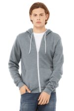 BELLA+CANVAS Unisex Sponge Fleece Full-Zip Hoodie. BC3739 Athletic Heather