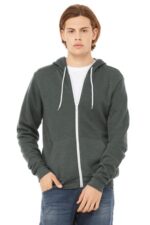 BELLA+CANVAS Unisex Sponge Fleece Full-Zip Hoodie. BC3739 Deep Heather