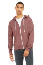 BELLA+CANVAS Unisex Sponge Fleece Full-Zip Hoodie. BC3739 Mauve